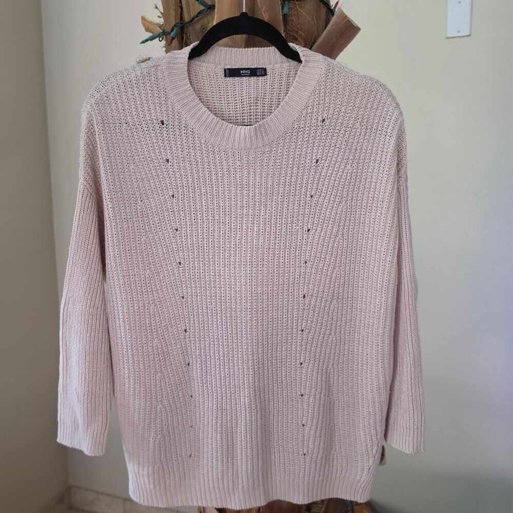 Mango Mauve Pink Knit Sweater